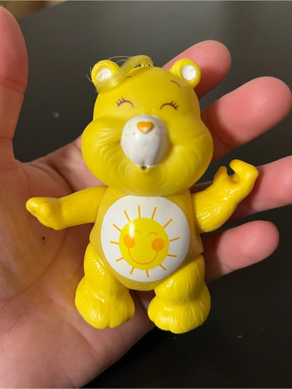 vintage 1983 Kenner Care Bears poseable PVC Funshine Bear action figure